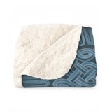 Look Viking Borre Pattern Blue Sherpa Fleece Blanket