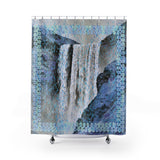 Skogafoss Waterfall Shower Curtain - Blue 71x74