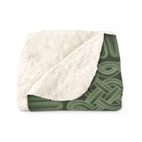 Look Viking Borre Pattern Green Sherpa Fleece Blanket