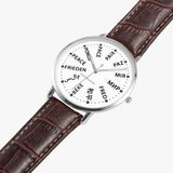 PEACE watch 24 languages on hour marks - white/black letters