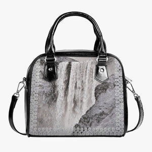 Flokis waterfall blackwhite Casual Leather Saddle Bag