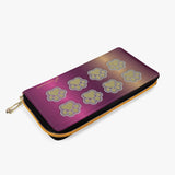 Yellow And Pink Dog Paws Long Type Zipper Purse