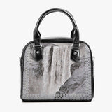 Flokis waterfall blackwhite Casual Leather Saddle Bag