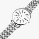 PEACE watch 24 languages on hour marks - white/black letters