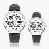 PEACE watch 24 languages - black letters on white