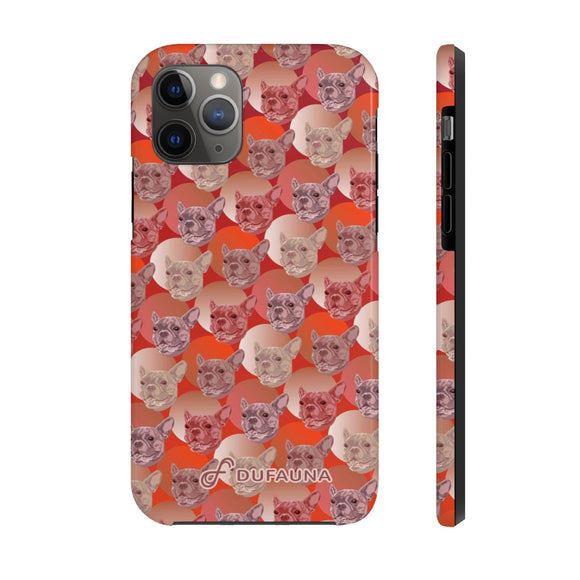 D23 Red French Bulldog iPhone Tough Case 11, 11Pro, 11Pro Max, X, XS, XR, XS MAX, 8, 7, 6 Impact Resistant