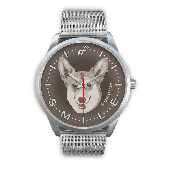 Grey Corgi Smile Steel Watch SS0828