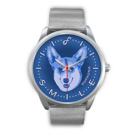 Blue Corgi Smile Steel Watch SS1028