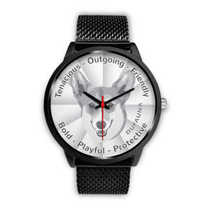 Grey/White Corgi Character Black Watch CB0128