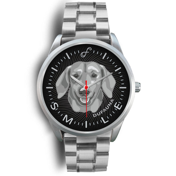 Grey/Black Dachshund Smile Steel Watch SS0105