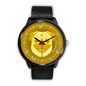 Yellow Pug Smile Black Watch SB1124