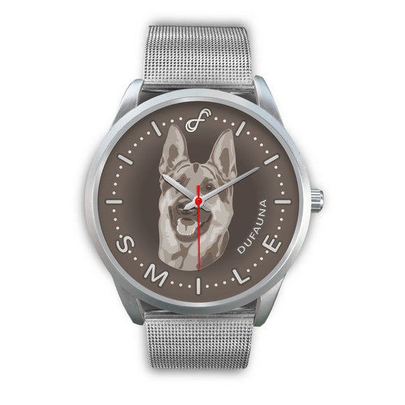 Grey German Shepherd Smile Steel Watch SS0802