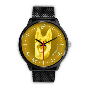 Yellow German Shepherd Smile Black Watch SB1102