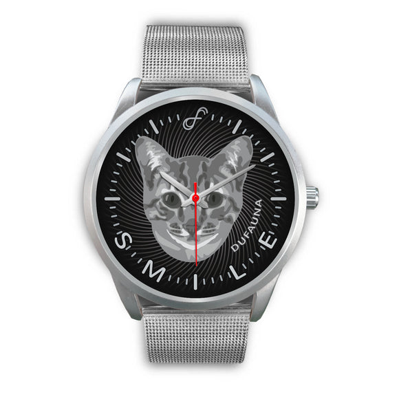 Grey/Black Cat Smile Steel Watch SS01CA