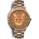 Beige Cat Smile Rose Gold Watch SR03CA