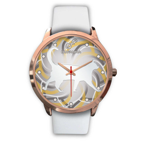 White Cat Body Silhouette Rose Gold Watch BR04CA