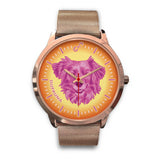 Pink/Orange Dog Face Rose Gold Watch FR0800