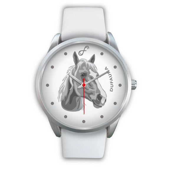 Grey/White Horse Face Steel Watch FS02HO