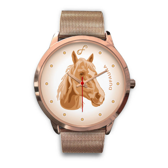 Beige Horse Rose Gold Watch FR04HO