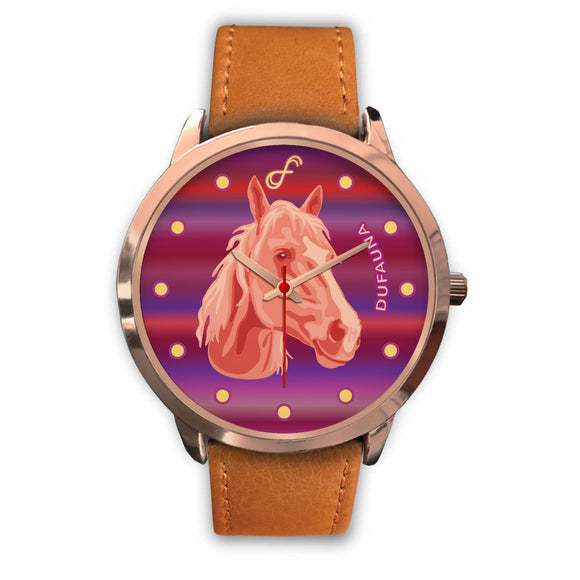 Pink/Purple Horse Face Rose Gold Watch FR05HO