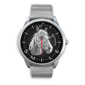 Grey/Black Horse Smile Steel Watch SS01HO
