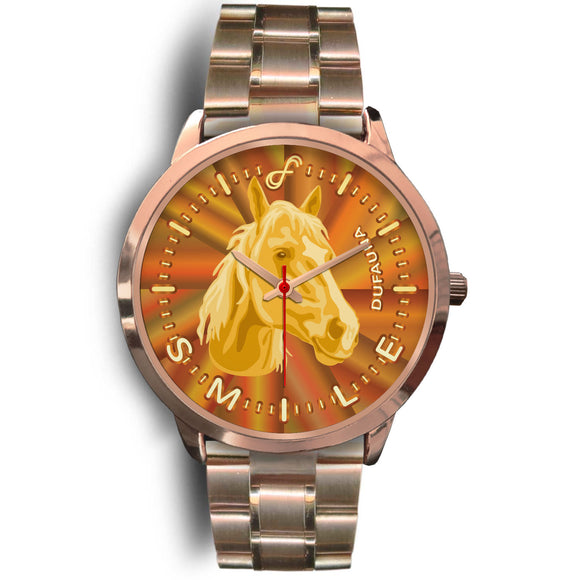 Yellow/Brown Horse Smile Rose Gold Watch SR05HO