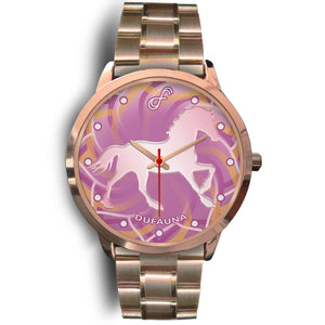 Pink Horse Body Silhouette Rose Gold Watch BR03HO