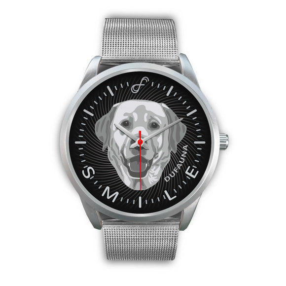 Grey/Black Labrador Smile Steel Watch SS0101