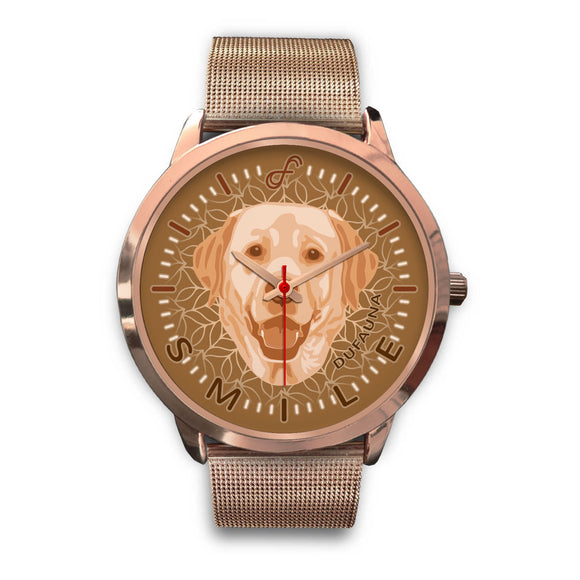 Beige Labrador Smile Rose Gold Watch SR0301