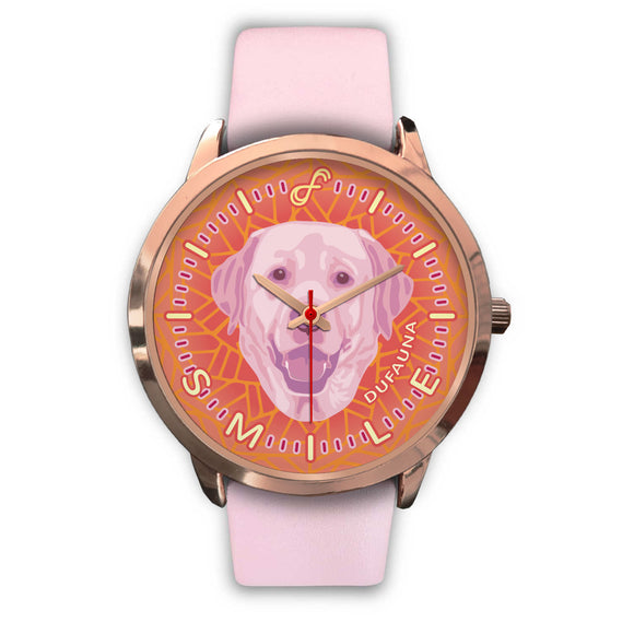 Pink Labrador Smile Rose Gold Watch SR0701