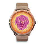 Pink/Orange Golden Retriever Face Rose Gold Watch FR0806