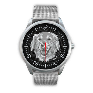 Grey/Black Golden Retriever Smile Steel Watch SS0106