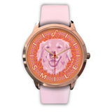 Pink Golden Retriever Smile Rose Gold Watch SR0706