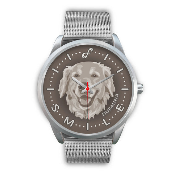 Grey Golden Retriever Smile Steel Watch SS0806