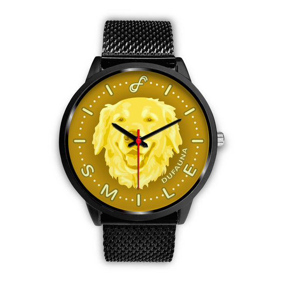 Yellow Golden Retriever Smile Black Watch SB1106
