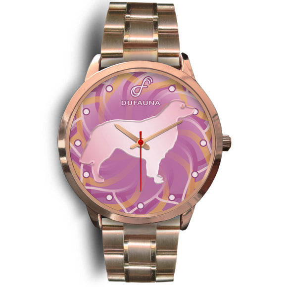 Pink Golden Retriever Body Silhouette Rose Gold Watch BR0306