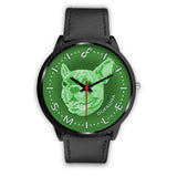 Green French Bulldog Smile Black Watch SB1221