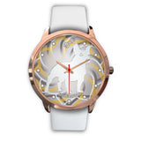 White French Bulldog Body Silhouette Rose Gold Watch BR0421