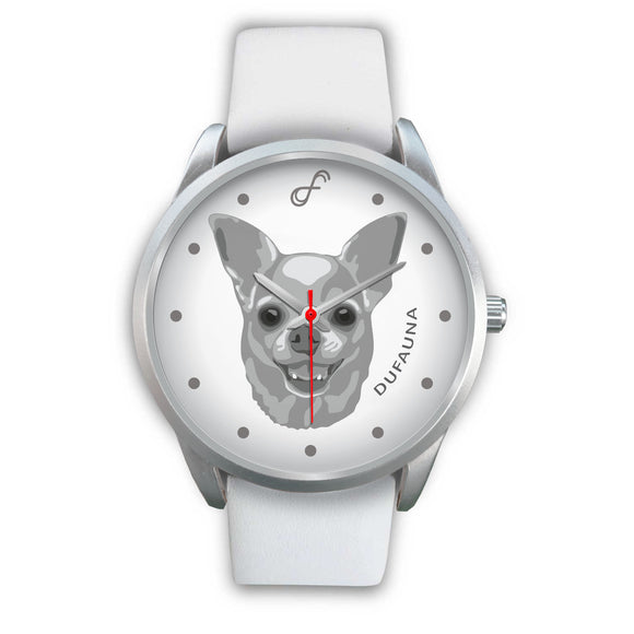 Grey/White Chihuahua Face Steel Watch FS0209