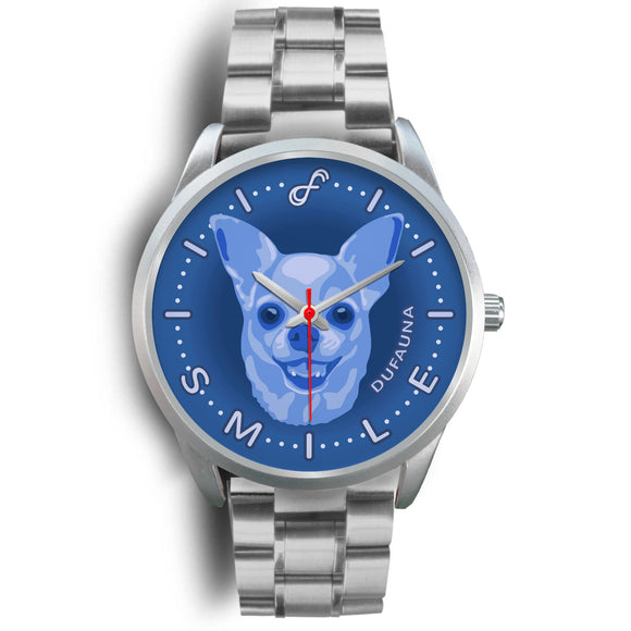Blue Chihuahua Smile Steel Watch SS1009