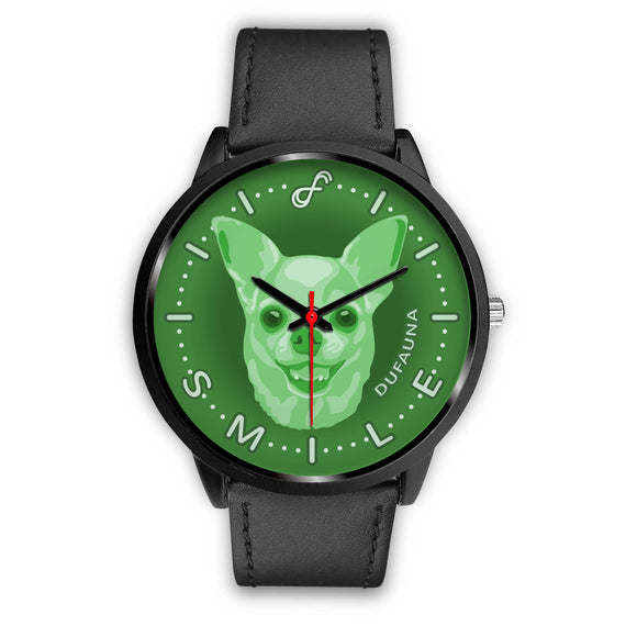 Green Chihuahua Smile Black Watch SB1209