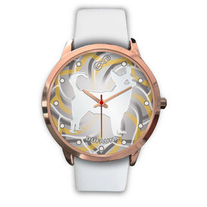 White Chihuahua Body Silhouette Rose Gold Watch BR0409