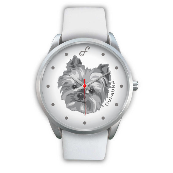 Grey/White Yorkie Face Steel Watch FS0203