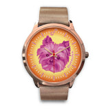 Pink/Orange Yorkie Face Rose Gold Watch FR0803