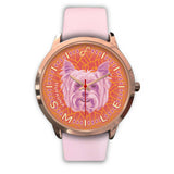 Pink Yorkie Smile Rose Gold Watch SR0703