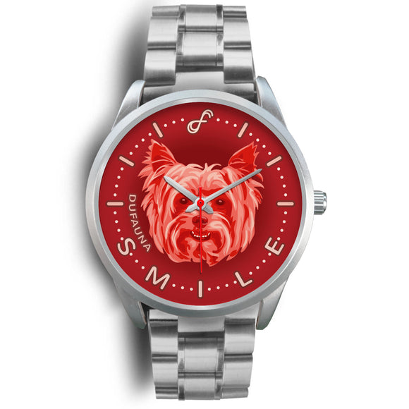 Red Yorkie Smile Steel Watch SS0903