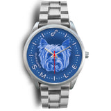 Blue Yorkie Smile Steel Watch SS1003