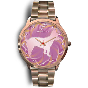 Pink Yorkie Body Silhouette Rose Gold Watch BR0303