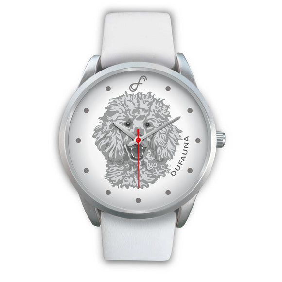 Grey/White Poodle Face Steel Watch FS0210