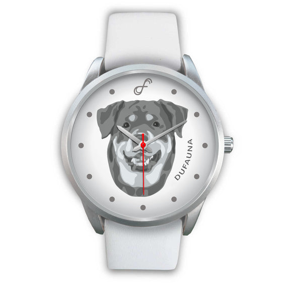 Grey/White Rottweiler Face Steel Watch FS0212